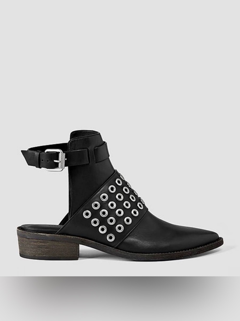 All Saints Yannis Open Leather Baxk Boot - size 40